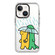 iPhone 14 Plus Simple Illustration Pattern Full Coverage Phone Case - Green Dinosaur B