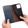 iPhone 14 Plus Simple Wax Crazy Horse Texture Horizontal Flip Leather Case - Navy Blue