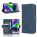 iPhone 14 Plus Skin Feel Calf Texture Card Slots Leather Phone Case - Blue