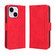 iPhone 14 Plus Skin Feel Calf Texture Card Slots Leather Phone Case - Red