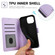 iPhone 14 Plus Skin Feel Pure Color Card Slots Leather Phone Case with Dual Lanyard - Purple