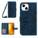 iPhone 14 Plus Skin Feel Sun Flower Pattern Flip Leather Phone Case with Lanyard - Inky Blue