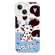 iPhone 14 Plus Skin Feeling Jelly TPU Hybrid PC Phone Case - Spotted Puppy White