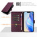 iPhone 14 Plus Smile Embossing RFID Leather Phone Case - Violet