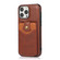 iPhone 14 Plus Soft Skin Wallet Bag Phone Case - Brown