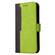 iPhone 14 Plus Stitching-color Leather Phone Case - Green