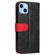 iPhone 14 Plus Stitching-color Leather Phone Case - Red