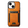 iPhone 14 Plus Suteni H17 Oil Eax Leather MagSafe Detachable Wallet Phone Case - Khaki