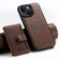 iPhone 14 Plus Suteni H20 Cross-Grain MagSafe Horizontal Card Bag Back Phone Case - Brown