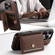 iPhone 14 Plus Suteni H20 Cross-Grain MagSafe Horizontal Card Bag Back Phone Case - Brown