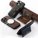 iPhone 14 Plus Suteni H20 Cross-Grain MagSafe Horizontal Card Bag Back Phone Case - Brown