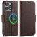 iPhone 14 Plus Suteni J08 Multifunctional Cross Texture MagSafe Leather Phone Case - Brown