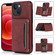 iPhone 14 Plus Three-fold Leather Phone Case - Wine Red