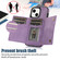 iPhone 14 Plus Three-fold RFID Leather Phone Case with Lanyard - Purple