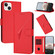 iPhone 14 Plus Triangle Pattern Buckle Clasp Leather Phone Case - Red