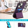 iPhone 14 Plus Tri-fold Holder Leather Phone Case with Card Slot - Dark Purple