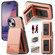 iPhone 14 Plus Twill Fabric Leather Vertical Flip RFID Card Bag Phone Case - Pink