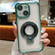 iPhone 14 Plus Ultra-thin Electroplated Holder Magsafe Phone Case - Green