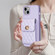 iPhone 14 Plus Vertical Metal Buckle Wallet Rhombic Leather Phone Case - Purple