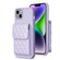 iPhone 14 Plus Vertical Wallet Rhombic Leather Phone Case - Purple