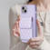 iPhone 14 Plus Vertical Wallet Rhombic Leather Phone Case - Purple