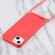 iPhone 14 Plus Wheat Straw Material + TPU Shockproof Phone Case with Neck Lanyard - Red