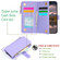 iPhone 14 Plus Wristband Holder Zipper Purse RFID Leather Phone Case - Purple
