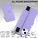 iPhone 14 Plus Wristband Holder Zipper Purse RFID Leather Phone Case - Purple