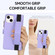 iPhone 14 Plus Wristband Holder Zipper Purse RFID Leather Phone Case - Purple
