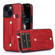 iPhone 14 Plus Wristband Kickstand Wallet Leather Phone Case - Red