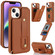 iPhone 14 Plus Wristband Vertical Flip Wallet Back Cover Phone Case - Brown