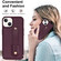 iPhone 14 Plus Wristband Vertical Flip Wallet Back Cover Phone Case - Wine Red
