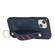 iPhone 14 Plus Wristband Wallet Leather Phone Case - Blue