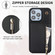 iPhone 14 Plus YM006 Skin Feel Zipper Card Bag Phone Case with Dual Lanyard - Black