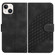 iPhone 14 Plus YX0060 Elephant Head Embossed Phone Leather Case with Lanyard - Black