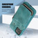iPhone 14 Plus Zipper Card Bag Back Cover Phone Case - Turquoise