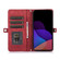 iPhone 14 Plus Zipper Card Slot Buckle Wallet Leather Phone Case - Red