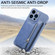 iPhone 14 Plus Zipper Wallet Leather Back Shockproof Phone Case - Blue