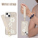 iPhone 15 Plus / 14 Plus Crossbody Flower Pattern Leather Phone Case - White