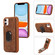 iPhone 11 Armor Ring Wallet Back Cover Phone Case - Brown