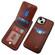 iPhone 11 AwQuer Vertical Flip Card Bag Holder Leather Phone Case - Brown