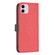 iPhone 11 BF13 Color Matching Cross Texture Leather Phone Case - Red
