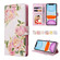 iPhone 11 Bronzing Painting RFID Leather Case - Rose Flower