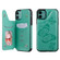 iPhone 11 Butterfly Embossing Pattern Shockproof Protective Case with Holder & Card Slots & Photo Frame - Green