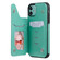iPhone 11 Butterfly Embossing Pattern Shockproof Protective Case with Holder & Card Slots & Photo Frame - Green