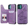 iPhone 11 Butterfly Embossing Pattern Shockproof Protective Case with Holder & Card Slots & Photo Frame - Purple