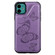 iPhone 11 Butterfly Embossing Pattern Shockproof Protective Case with Holder & Card Slots & Photo Frame - Purple