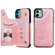 iPhone 11 Butterfly Embossing Pattern Shockproof Protective Case with Holder & Card Slots & Photo Frame - Rose Gold