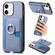 iPhone 11 Carbon Fiber Ring Side Insert Card Bag MagSafe Phone Case - Blue