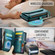 iPhone 11 CaseMe C36 Card Slots Zipper Wallet RFID Anti-theft Leather Phone Case - Blue-green